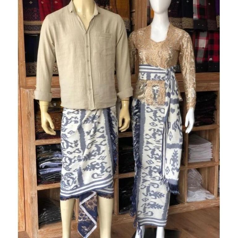 Termurah  Set Couple Kamen+Selendang Dan Saput+Udeng Tenun Ikat Blanket Halusan || Saput Bali.Pakaia