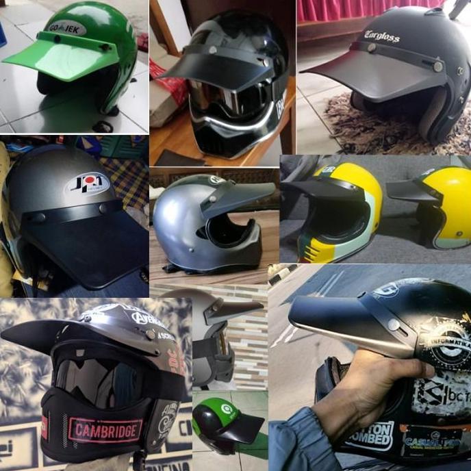 Good- PET PED TOPI FINO HELM CROSS RETRO CLASSIC KULIT BEBEK TRAIL PANJANG