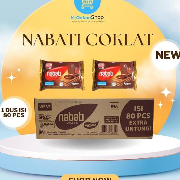 [Kol X Payday01] Nabati Wafer 1 Dus  Keju  Coklat - 1 Dus Isi 80 Bks Pasti Diskon