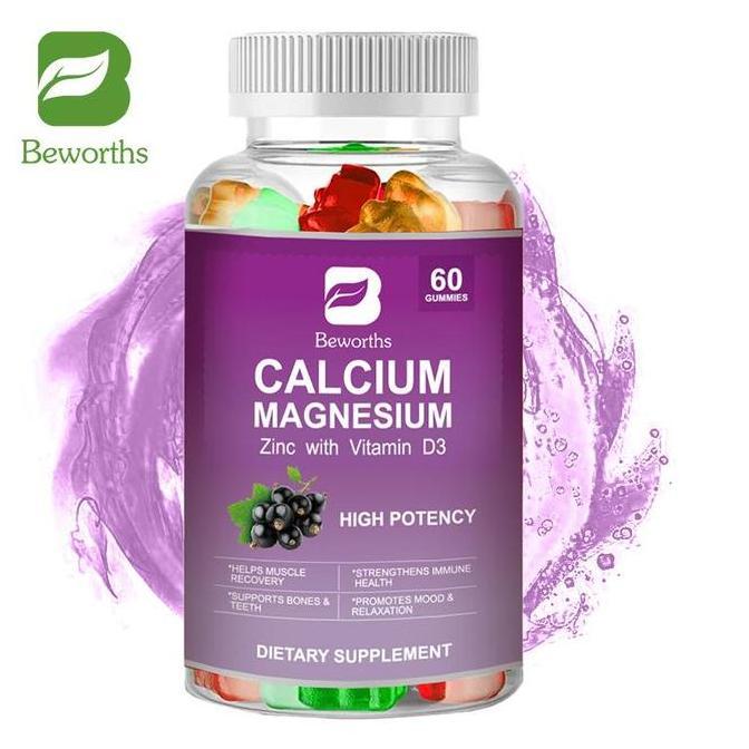 Beworths Permen Jeli Kalsium Magnesium Seng dengan Vitamin D3 60 Hitung