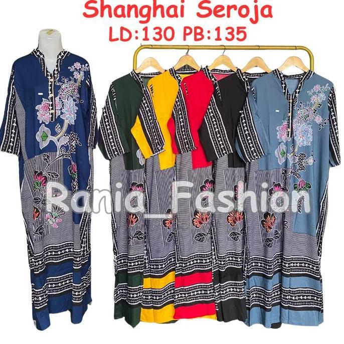 Sleepoi- Daster Rania Fashion Motif  Sanghai Seroja Tajang Viral Terbaru