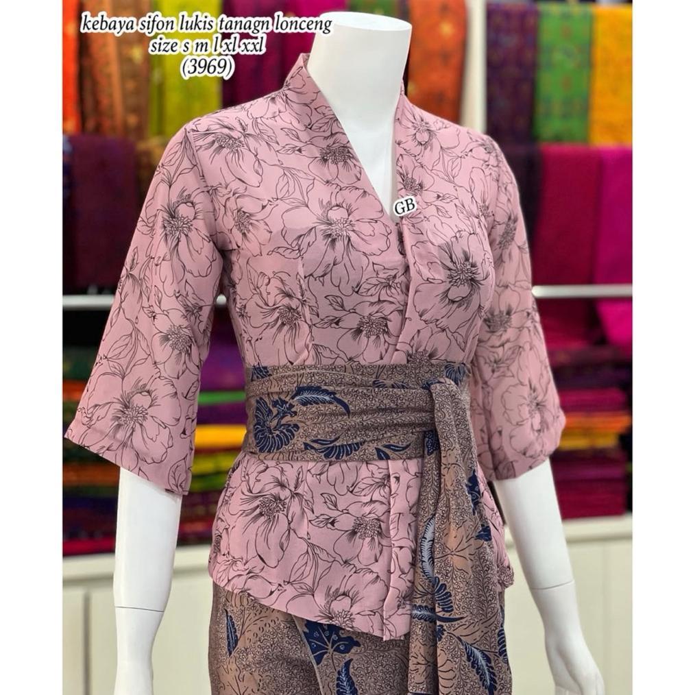 Big Promo Kebaya Bali Sifon Babydol Print Lukis Model
