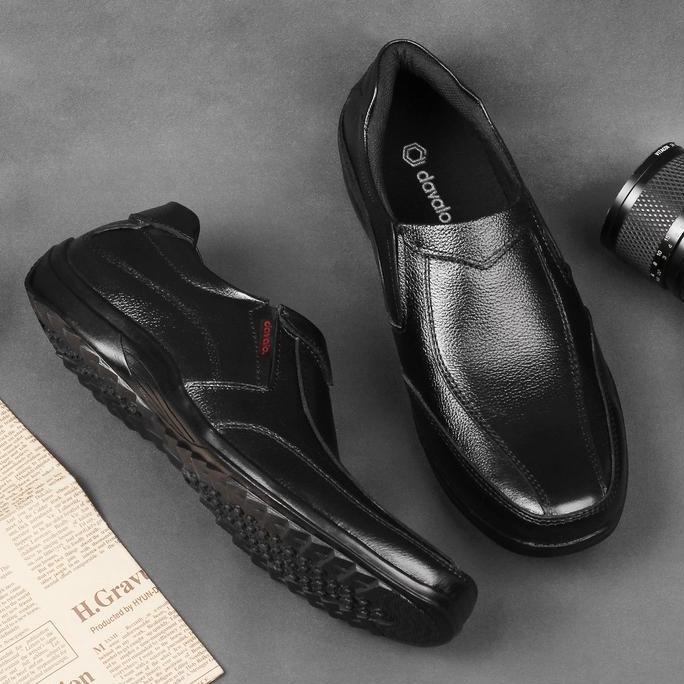 Kets- Sepatu Pria Pantofel Kerja Formal Kulit Sapi Asli Kasual Handmade Cibaduyut Shoes Hitam Fantof