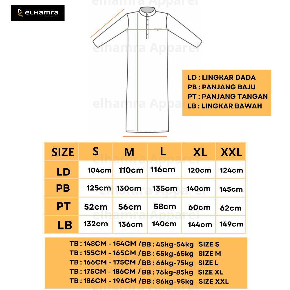 DISKON ELHAMRA - JUBAH SLIMFIT DEWASA GAMIS PRIA KANCING SULTAN BAHAN TOYOBO M33B