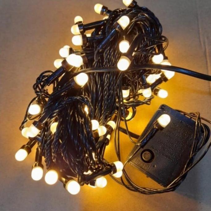 in_sellerjisa - lampu natal tumblr led kabel tebal hitam warm white kuning rgb warna warni 10 meter 