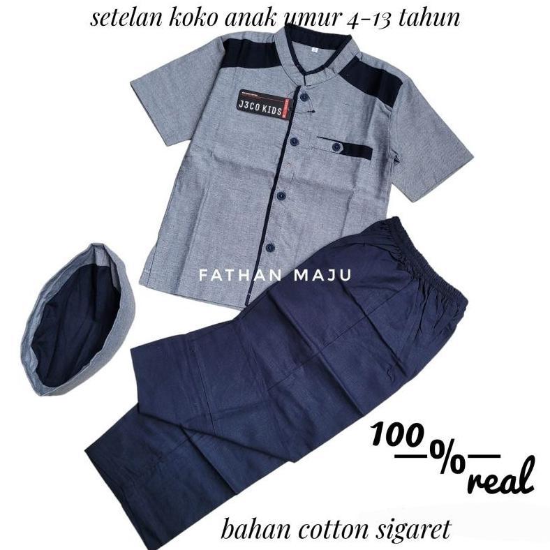DISKON BAJU STELAN KOKO ANAK LAKI LAKI 4-14 TAHUN BAJU MUSLIM ANAK COWOK SETELAN KOKO ANAK COWOK TER