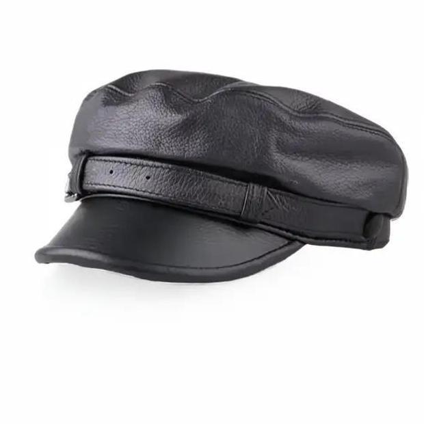 Topi Kulit Sailorman Kapten Pelaut Nahkoda Ariel Komando Garut Karet Elegan Dewasa - Pria