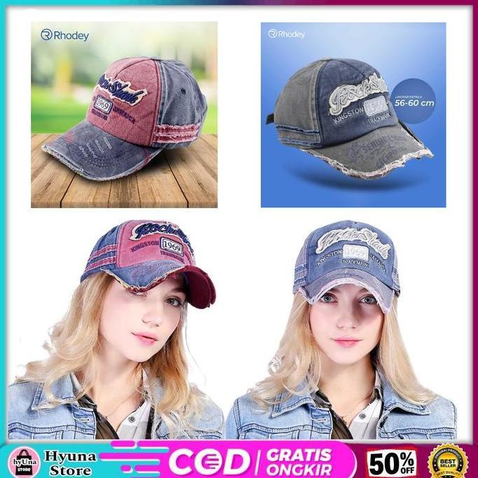 Topi Baseball Design Robek Robek Cap Rock Shark Kingston 1969