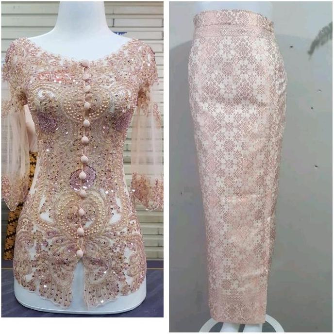 set kebaya payet model sabrina//kebaya payet tunangan//kebaya payet bali//kebaya payet kekinian//keb