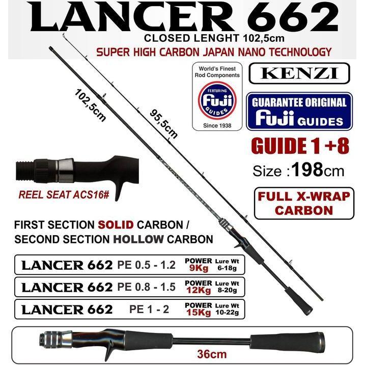 Rod Bc / Baitcasting Kenzi Lancer Solid Carbon Full X-Wrap Carbon