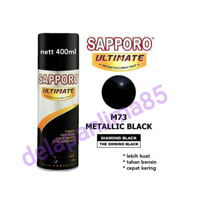 Cat- Sapporo Ultimate M73 Metalik Black/Hitam Metalik/Cat Semprot/Pylox