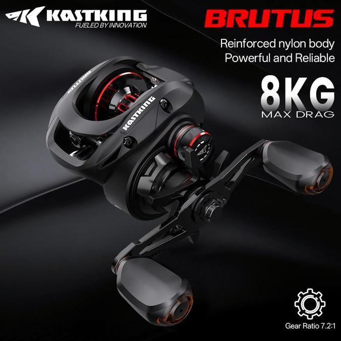 Kastking X Seahunter Brutus & Brutus Pro Reel Pancing Baitcasting Kiri/Kanan, Rangka Grafit, Rasio R