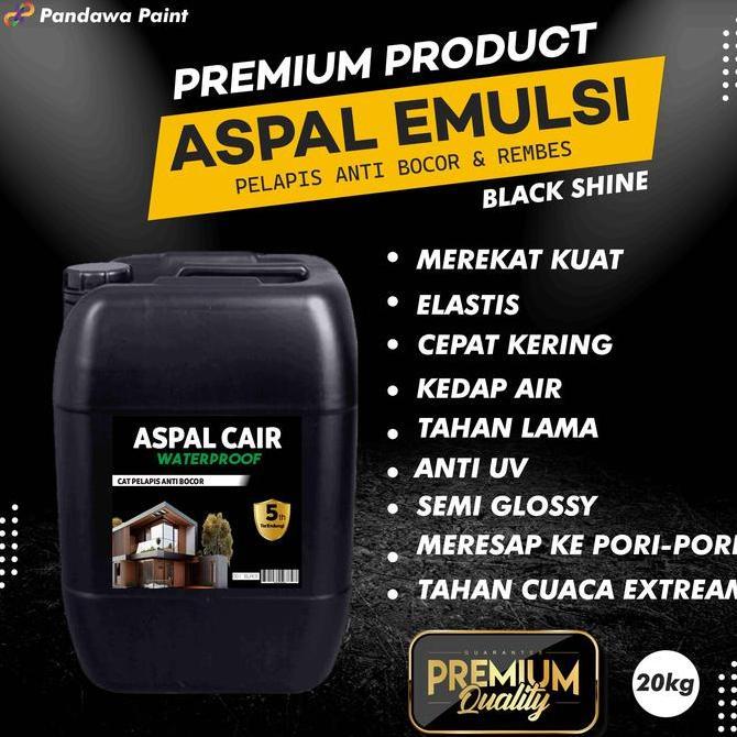 Cat- Cat Pelapis Anti Bocor Aspal Emulsi 20 Kg-Rembes-Tahan Air-Waterproofing-Anti Jamur-Cat Kolam I