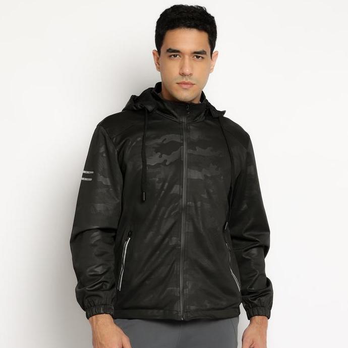 Boywings- Ory Fashion Jaket Olahraga Pria Panjang Jaket Sweater Hoodie Loreng Hitam S006