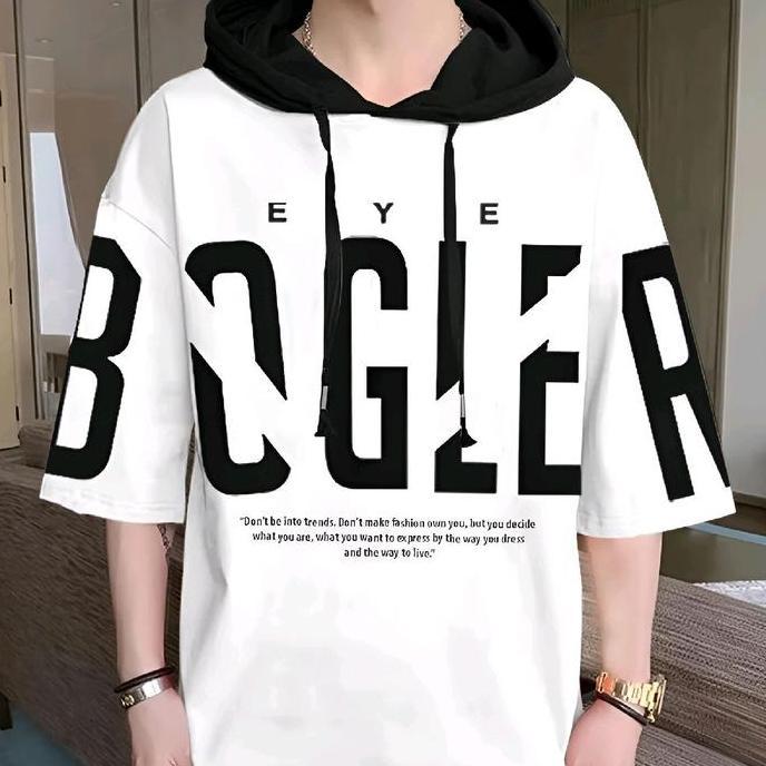 Boywings- Hoodie Lengan Pendek Oversize Pria Dewasa Bahan Baby Terry Tersedia Ukuran M Fit L Xl Dan 