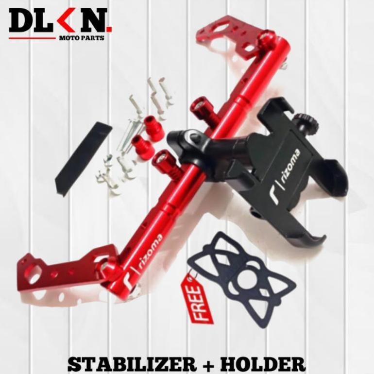 Disc Holder Hp Paket Kumplit + Stabilizer Spion Motor Nmax, Lexy, Beat, Mio, Vario New Dll
