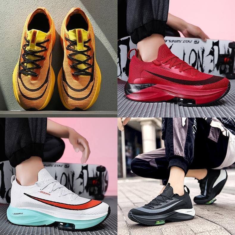 100% Aman PremiumSepatu Lari Sepatu Sport Original Pria Sepatu Lari Pria Terlaris White Black Orange