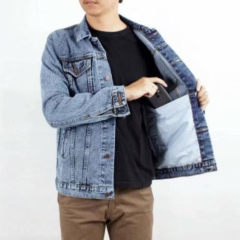 NEW PROMO GRS.co JAKET JEANS JAKET DENIM BIOWASH JAKET BIRU TUA JAKET PRIA JAKET PREMIUM TEERBARU
