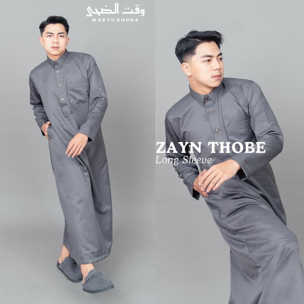 ORIGINAL WAKTU DHUHA - ZAYN THOBE GAMIS SAUDI COWOK KERAH KEMEJA BAHAN LEMBUT PREMIUM