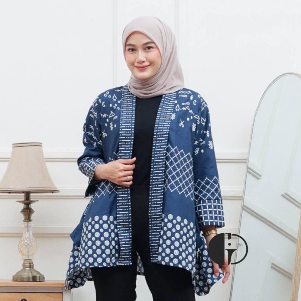 pengiriman cepat Granito.id - Outer Sakura Batik polimikro Kondangan Seragam kerja / Formee Outfit /