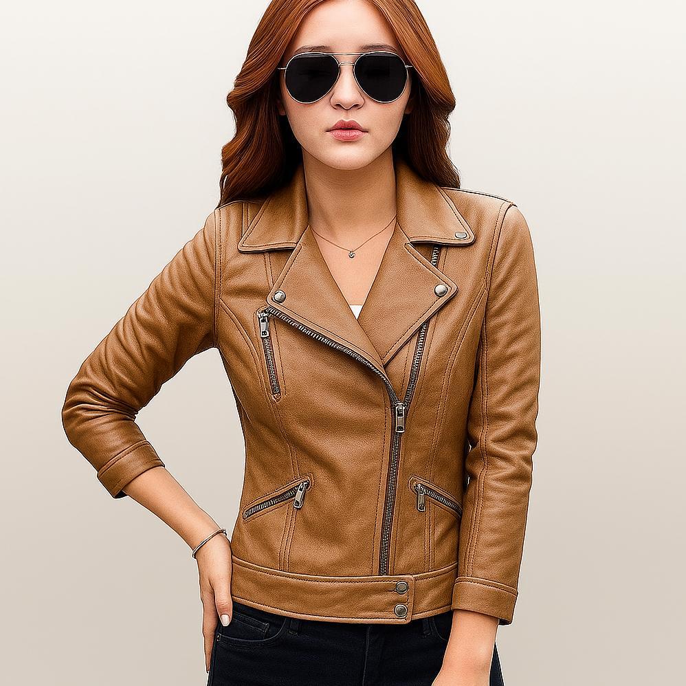 HOT Jaket semi kulit wanita cewe untuk motor model korea seksi murah