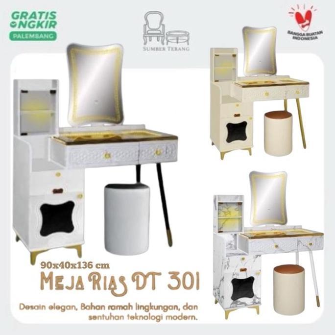 Meja Rias Gaia DT 301 Meja Rias Lampu LED Minimalis Meja Rias Vanity Mirror LED Touch Screen Dressin