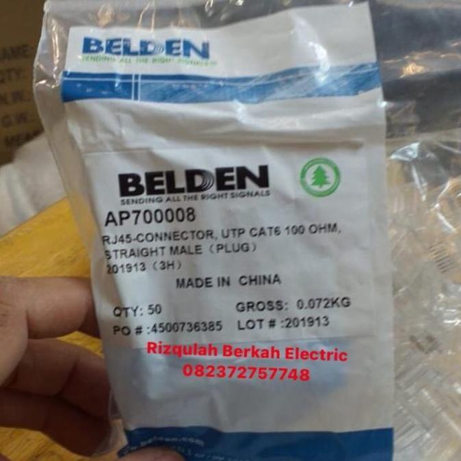 Connector Utp Rj45 Cat 6 Belden/Konektor Rj45 Belden/Belden Original