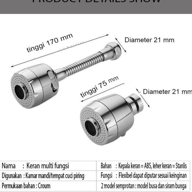 Onixcia- Kepala Kran/Sambungan Keran Cuci Piring/Sambungan Keran Air Putar