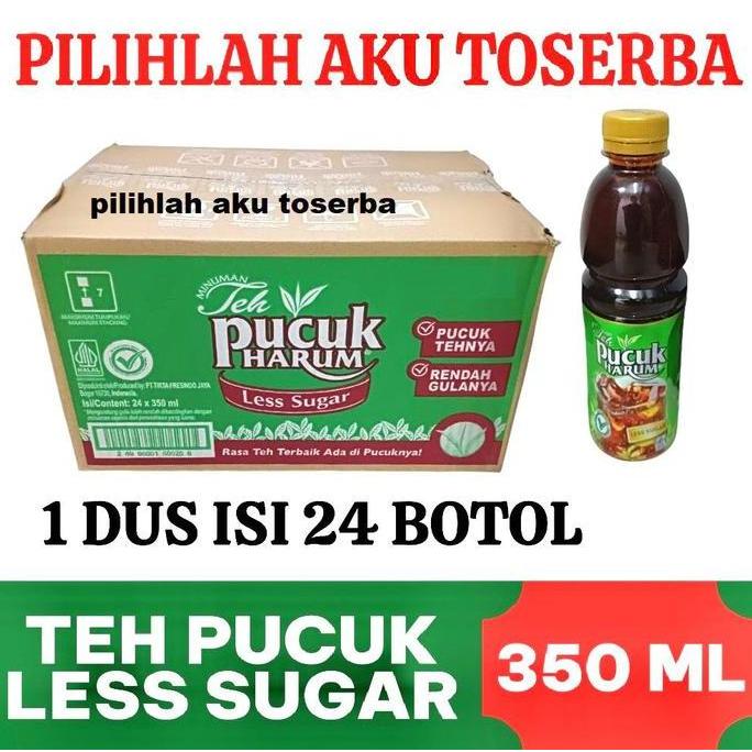 Teh PUCUK Harum LESS SUGAR 350 ml - ( HARGA 1 DUS ISI 24 )