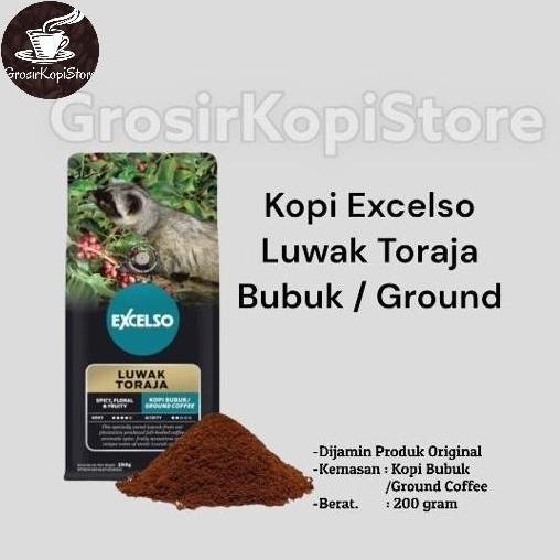 Kopi Excelso Luwak Toraja Bubuk 200gr- Coffee Bubuk Luwak Toraja Excelso