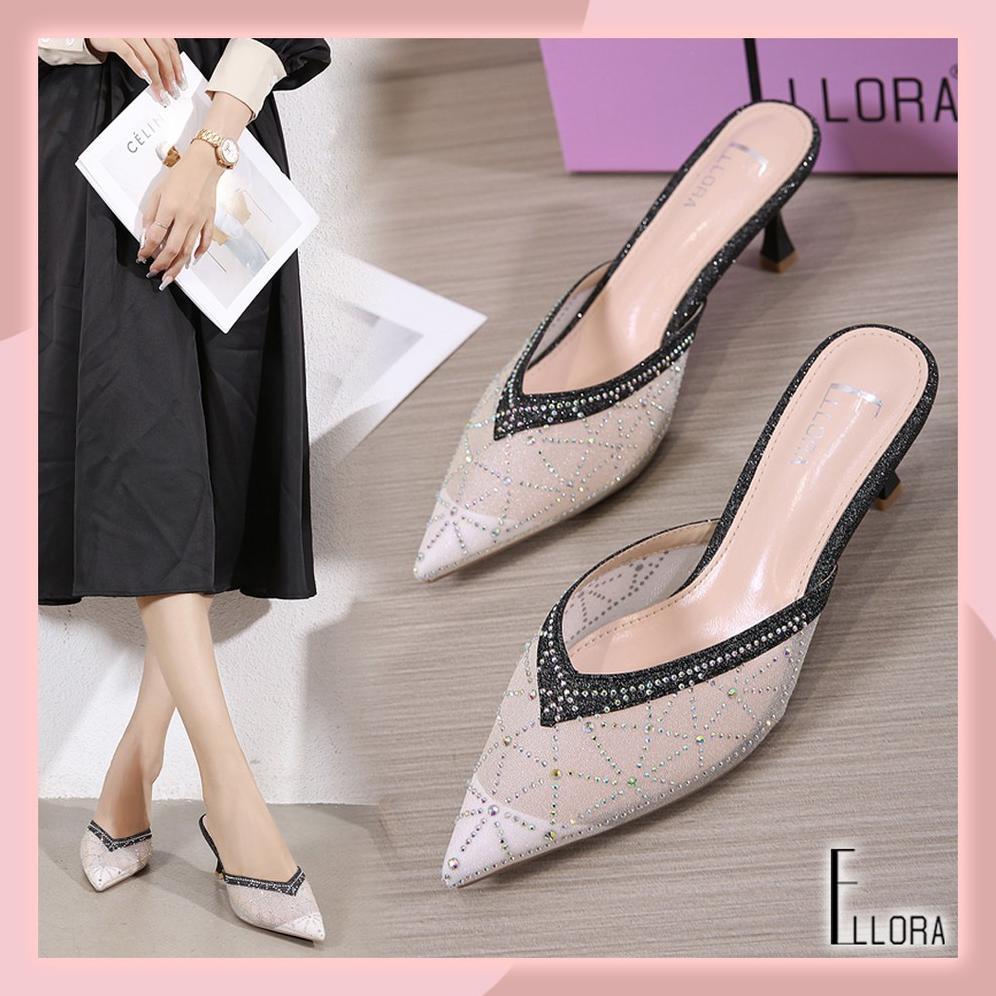 PROMO ELLORA EB 630-01 Sepatu Pesta Wanita Heels 7cm Import
