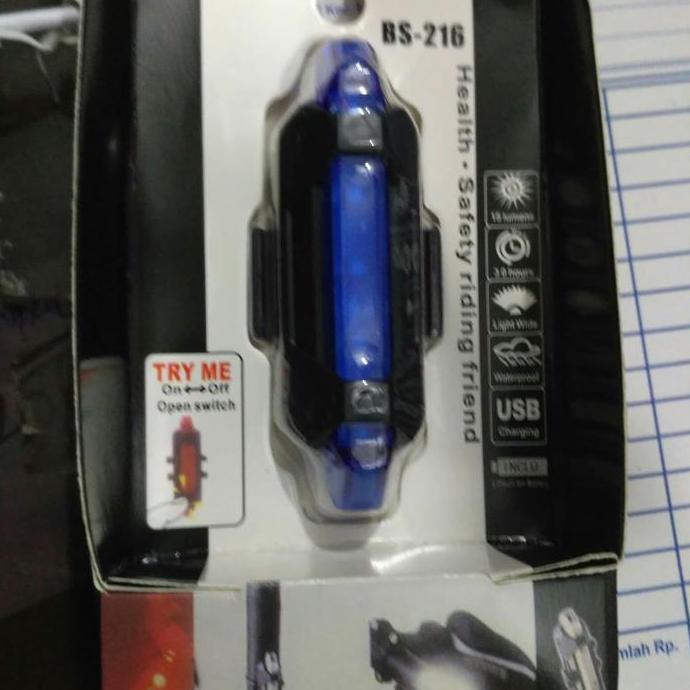 Lampu sepeda USB BS-216