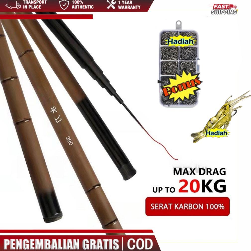 [Rintisanlaut] Joran pancing 3.6m/5.4m tegek ringan kuat joran pancing tegek carbon super ringan kak