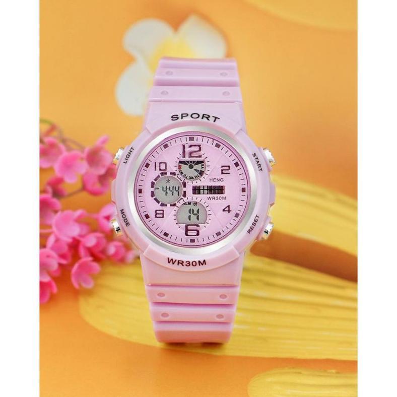 Official (Cod)Jam Tangan Wanita Sport Digital Wr30M Strap Rubber(Dikirim Jakarta)