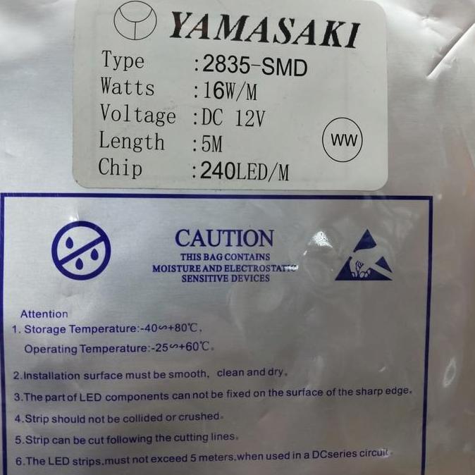 yamasaki Led strip 240 led 16W/M/lampu Led Strip yamasaki 240 led 12v