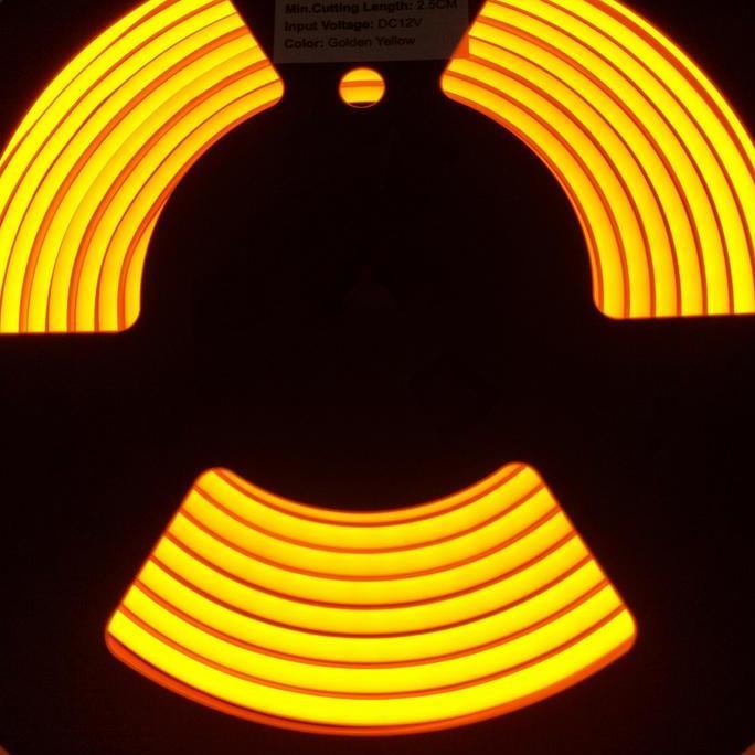 YIMAI lampu LED neon flex YIMAI DC 12 V 5 M warna golden yellow
