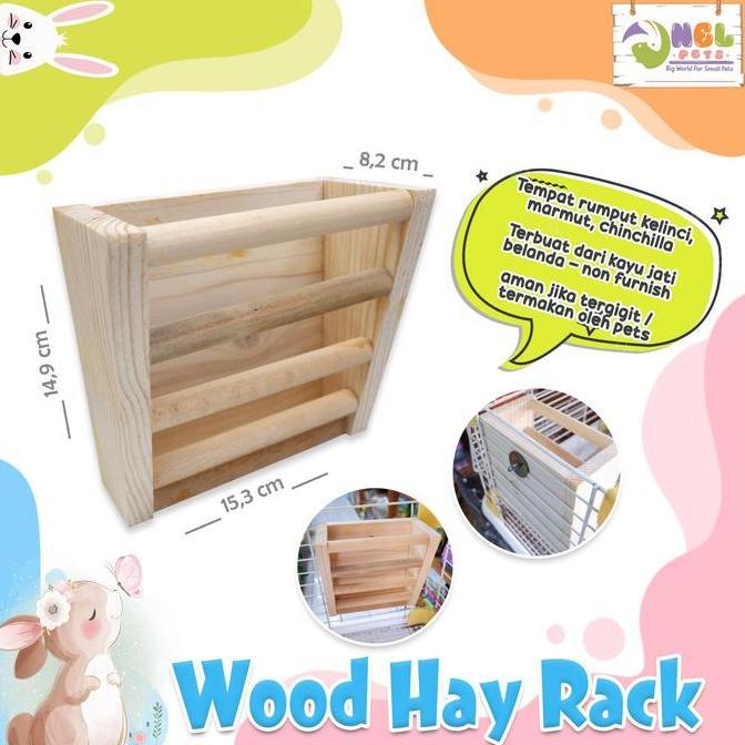FLO WOOD HAY RACK / hay rack kelinci guinea pig / tempat pakan kelinci