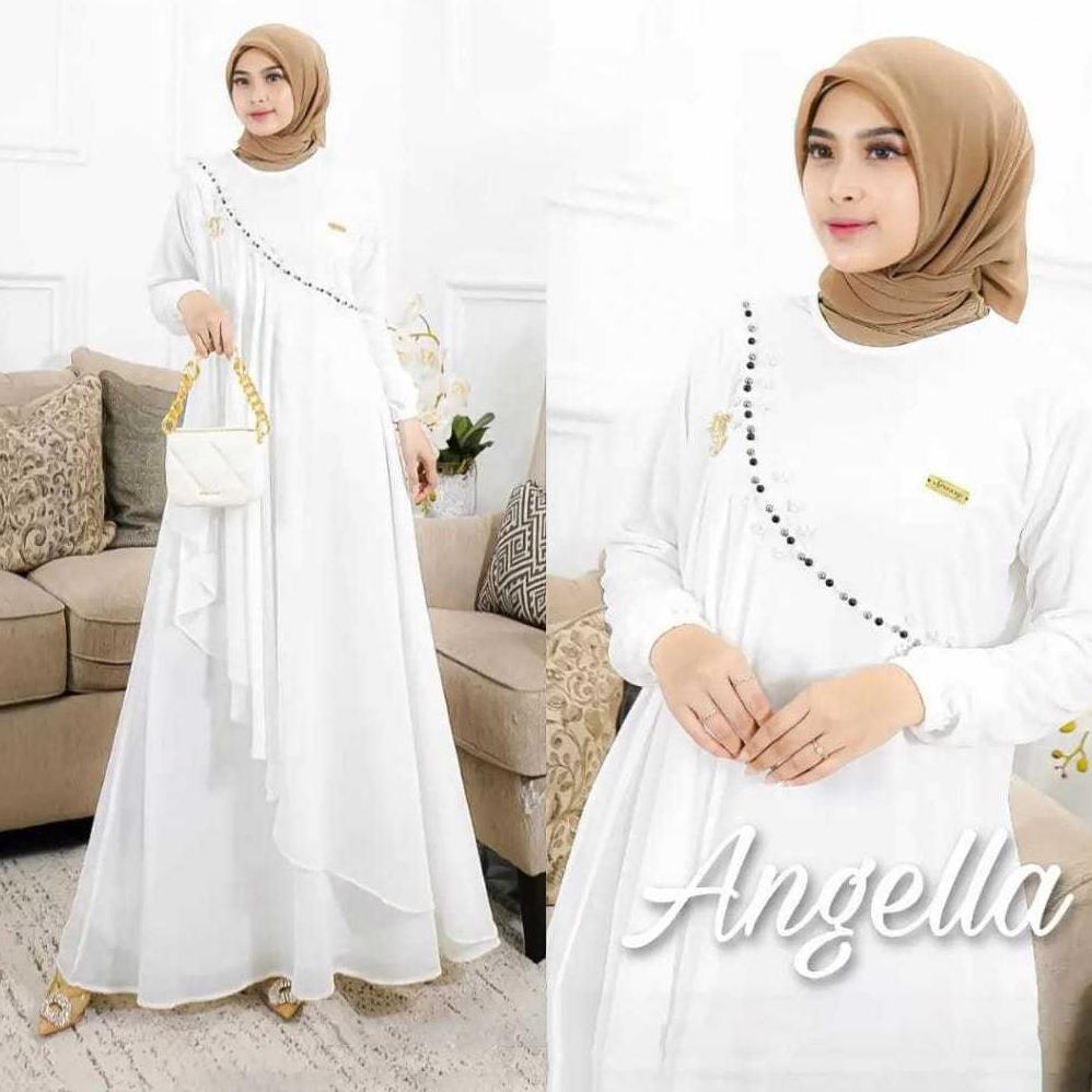 DISKON DRESS GAMIS KONDANGAN ANGELLA TILLE DOT BAHAN CERUTI LD140 130 JUMBO TERBARU M L XL 2XL 3XL 4