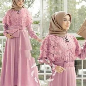 FREE ONGKIR DRESS MOCCA -VIRAL BROKAT GAMIS KEKINIAN 2025 KOMBINASI POLOS  DESAIN MODERN DAN MEWAH M