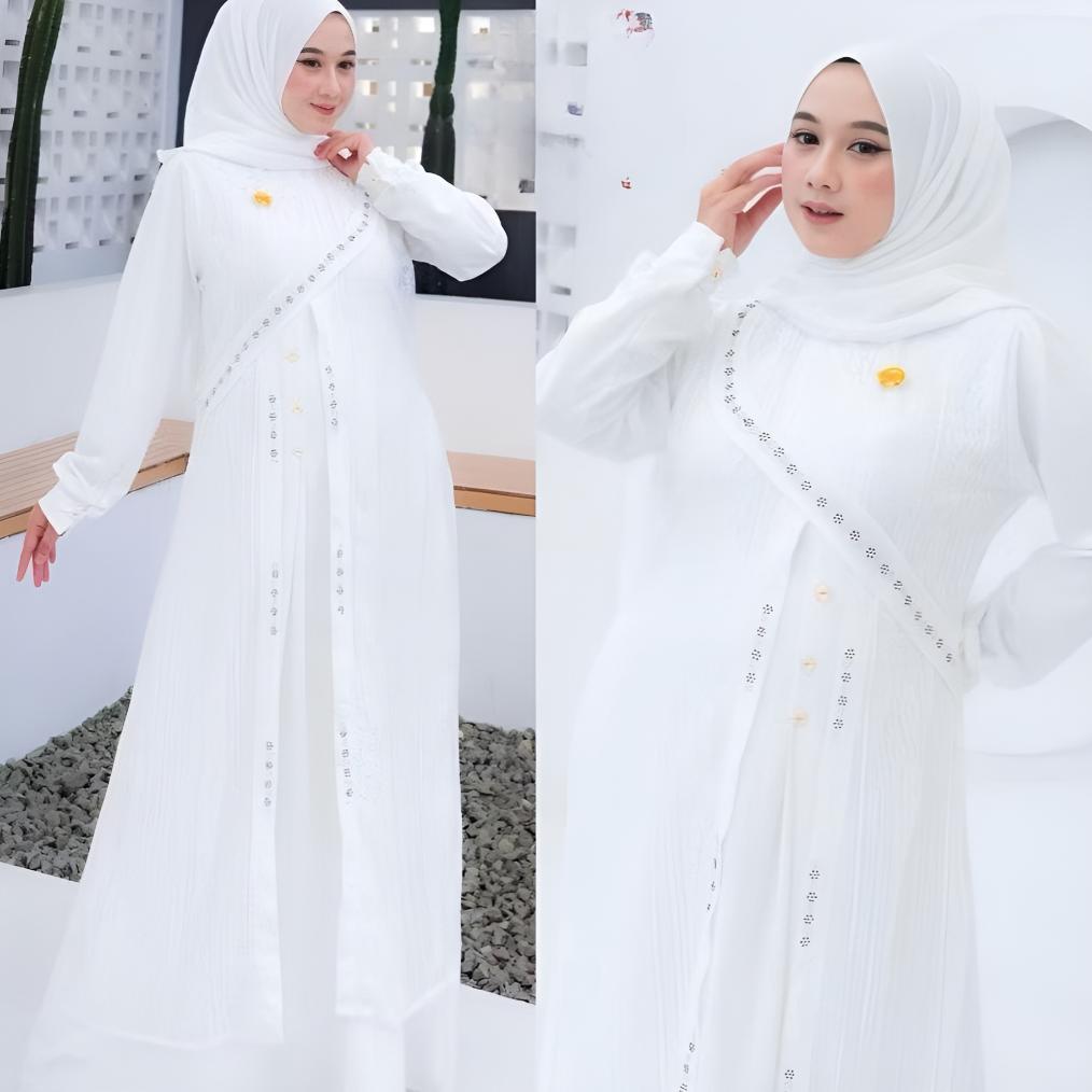 DISKON GAMIS WANITA ELEGAN MEWAH ZALFA DRESS FREE HIJAB PASHMINA GAMIS JUMBO PESTA KONDANGAN BRUKAT
