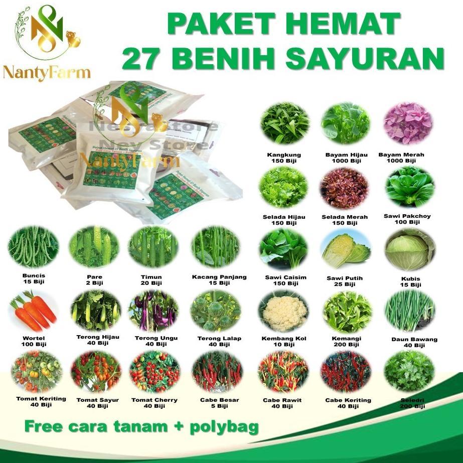 Paket Benih Sayuran 27 Jenis Paket Lengkap Benih Sayuran - Benih Sayur