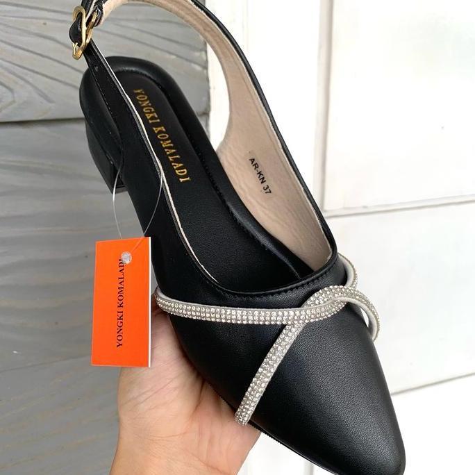 Terpopuler- Sepatu Sandal Wanita Mules Heels 3Cm Ringan Anti Slip (Kait Permata)