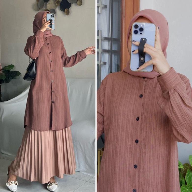 DISKON TUNIK POLOS WANITA LADY CRUSH OVERSIZE / TUNIK ZALFA JUMBO