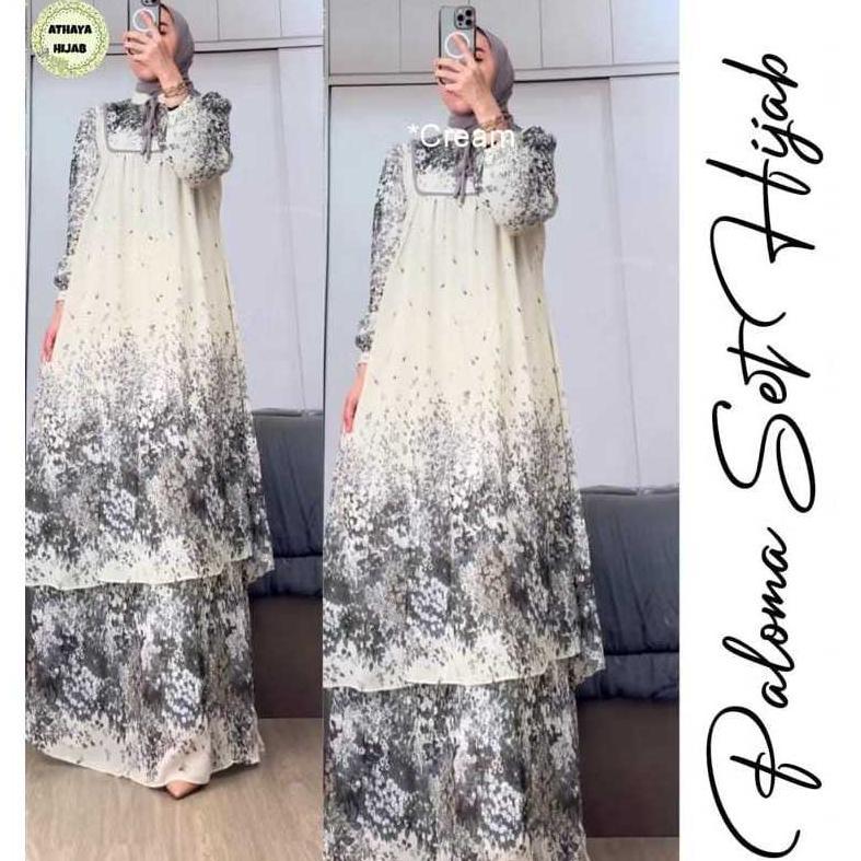 DISKON AZURA 3 SET HIJAB SEGI4 / GAMIS DRESS PLISKET / GAMIS WANITA KEKINIAN / TERBARU