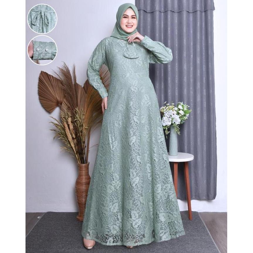 Instancodbisa- Gamis Burkat Terlaris Gamis Wanita Jumbo Burkat-Pakaian Pesta Wanita Dewasa Gamis Bur