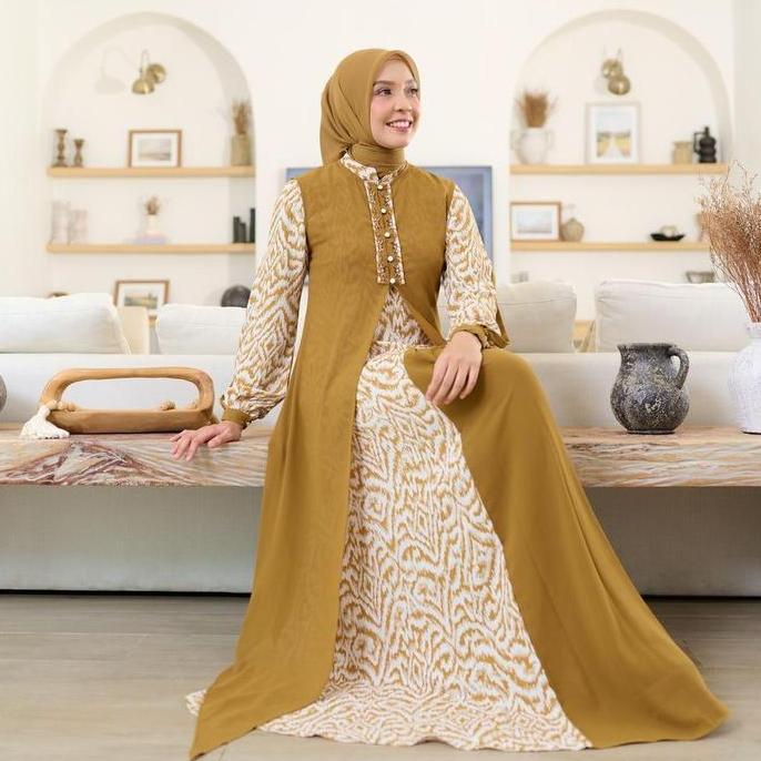Instancodbisa- Madeira.Id - Etnik Set Dress (Inner Gamis & Outer, Busui Wudhu Friendly)