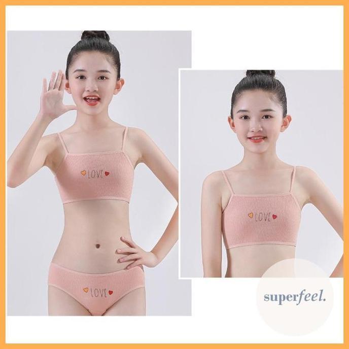 Instancodbisa- Sfl 1 Set Dalaman Anak Perempuan Cd Miniset Celana Dalam Bh Bra Cw 841