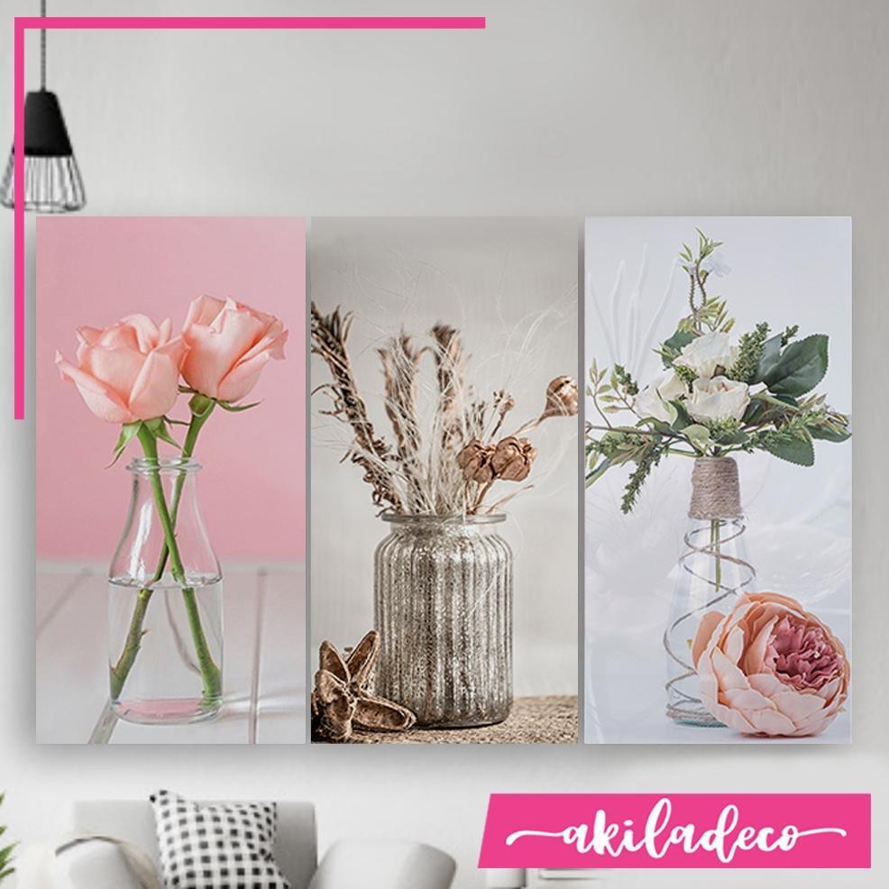 Disc Hiasan Dinding Aesthetic Ruang Tamu | Hiasan Dinding Ruang Tamu - Lukisan 3D Motif Bunga