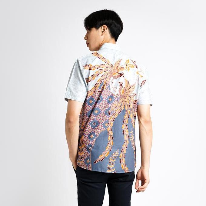 READY My Aksa Batik Pria Kemeja Pendek Henry Honey G00D QU4LITY