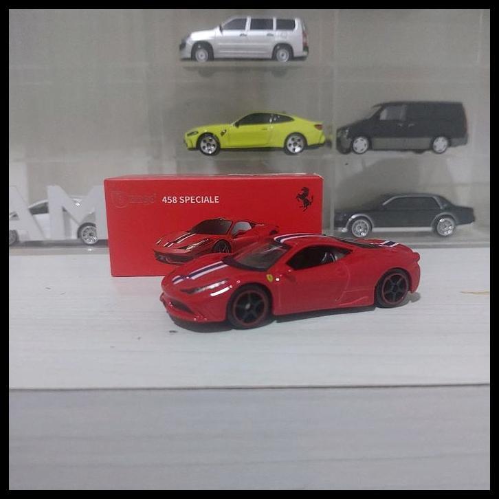 TERMURAH BBURAGO FERRARI 458 SPECIALE SKALA 64 DIECAST FERRARI RED